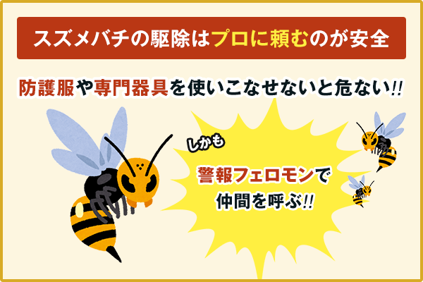 スズメバチの駆除はプロに頼むのが安全